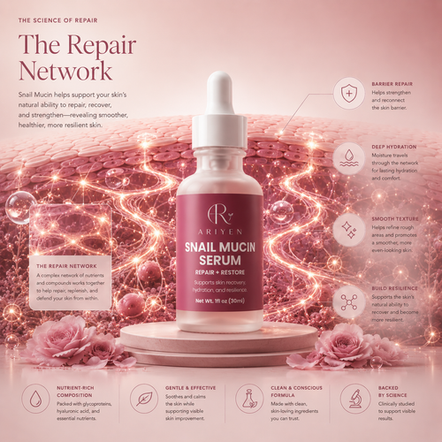 Ariyen Snail Mucin Repair Serum - Hydrating & Skin-Renewing